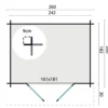 Blokhut - Tuinhuis Robert | zadeldak | 28 mm | 260 x 200 x 225 cm | vuren - Afbeelding 6