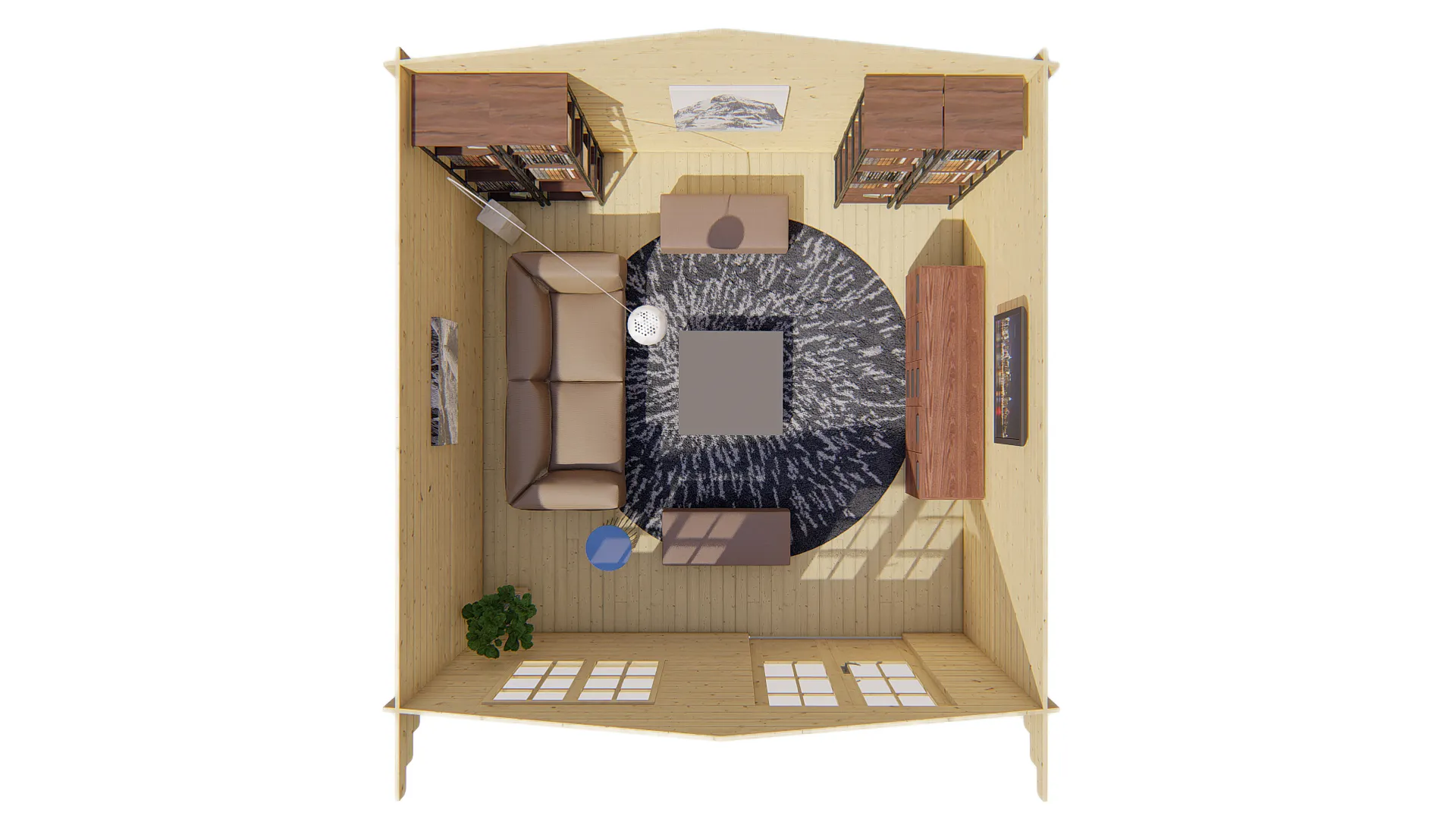 Blokhut - Tuinhuis Salamanca | zadeldak | 34 mm | 500 x 500 x 250 cm | vuren - Afbeelding 5