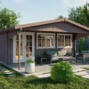 Blokhut - Tuinhuis Rune | zadeldak | 70 mm | 595 x 595 x 277 cm | vuren - Afbeelding 2