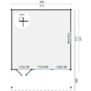 Blokhut - Tuinhuis Rune | zadeldak | 70 mm | 595 x 595 x 277 cm | vuren - Afbeelding 7