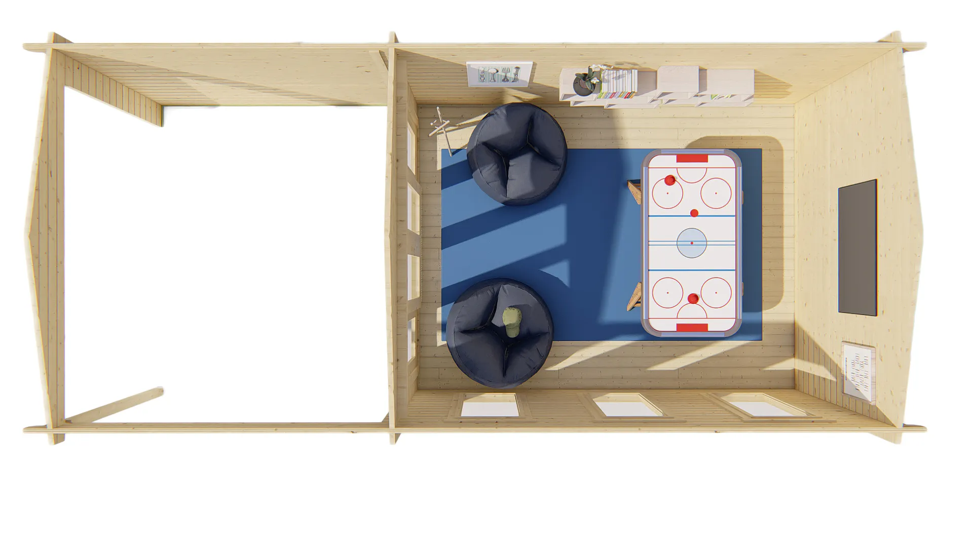 Blokhut - Tuinhuis Skeg | zadeldak | 44 mm | 420 x 340 x 243 cm | vuren - Afbeelding 4