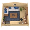 Blokhut - Tuinhuis Tova | zadeldak | 44 mm | 595 x 500 x 263 cm | vuren - Afbeelding 5