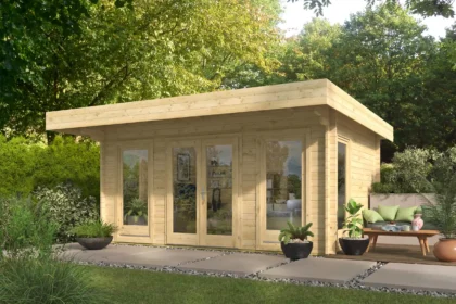 Blokhut - Tuinhuis Yorick | plat dak | 44 mm | 500 x 380 x 223 cm | vuren