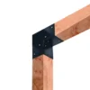 Gegalvaniseerd verbindingsstuk 2-weg 90-hoek voor vierkante palen 12 x 12 cm zwart gepoedercoat - Afbeelding 2