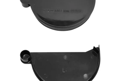 Kunststof mastgoot Eindstuk links 100 mm zwart