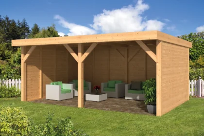 DHZ Plat dak Dalfsen, 600 x 400 x 262 cm, douglas