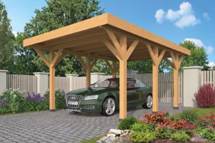 DHZ Carport Lemmer Douglas fijnbezaagd, 600 x 450 x 260 cm