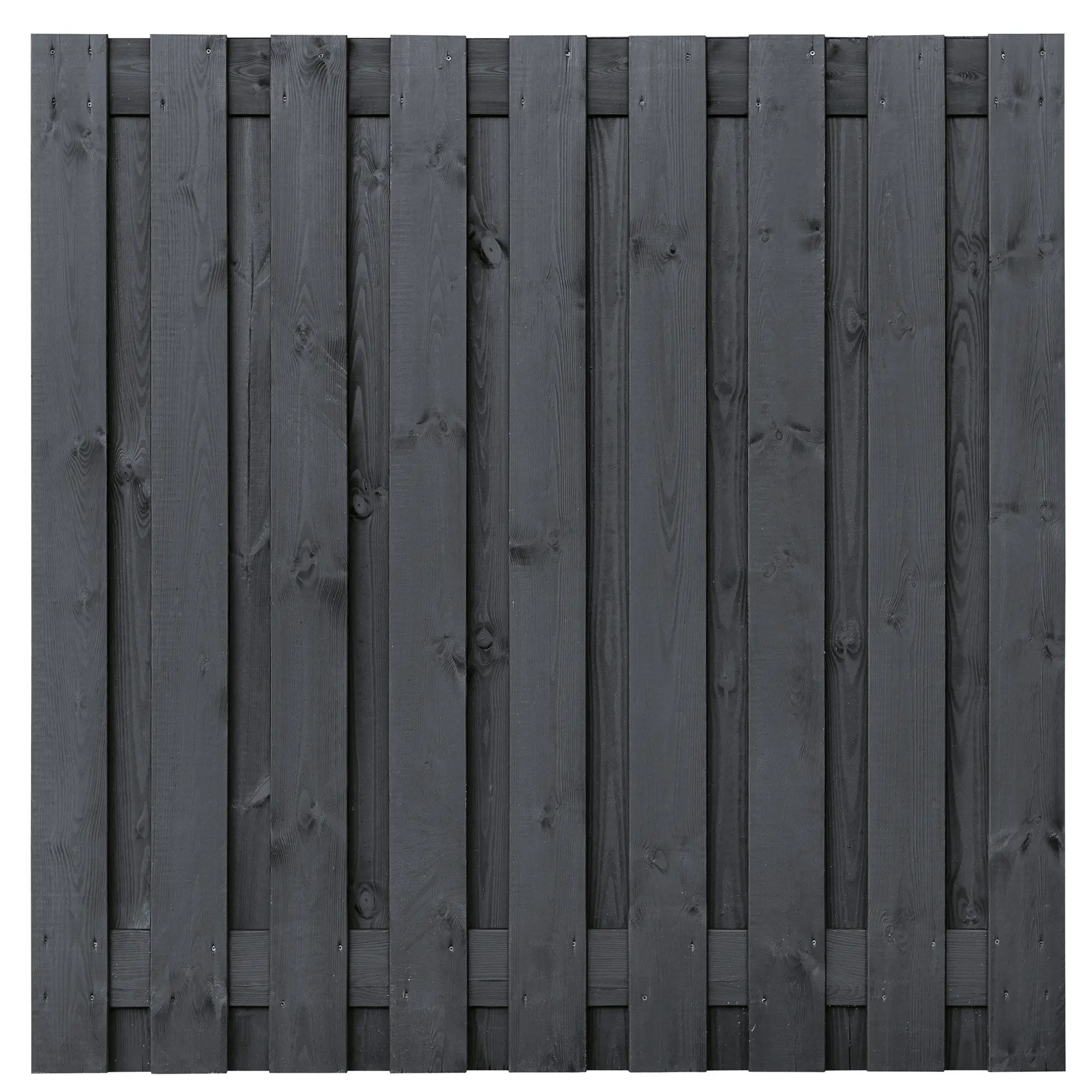 Tuinscherm vuren zwart gespoten, 19-planks (17 + 2) Koblenz | 180 x 180 cm