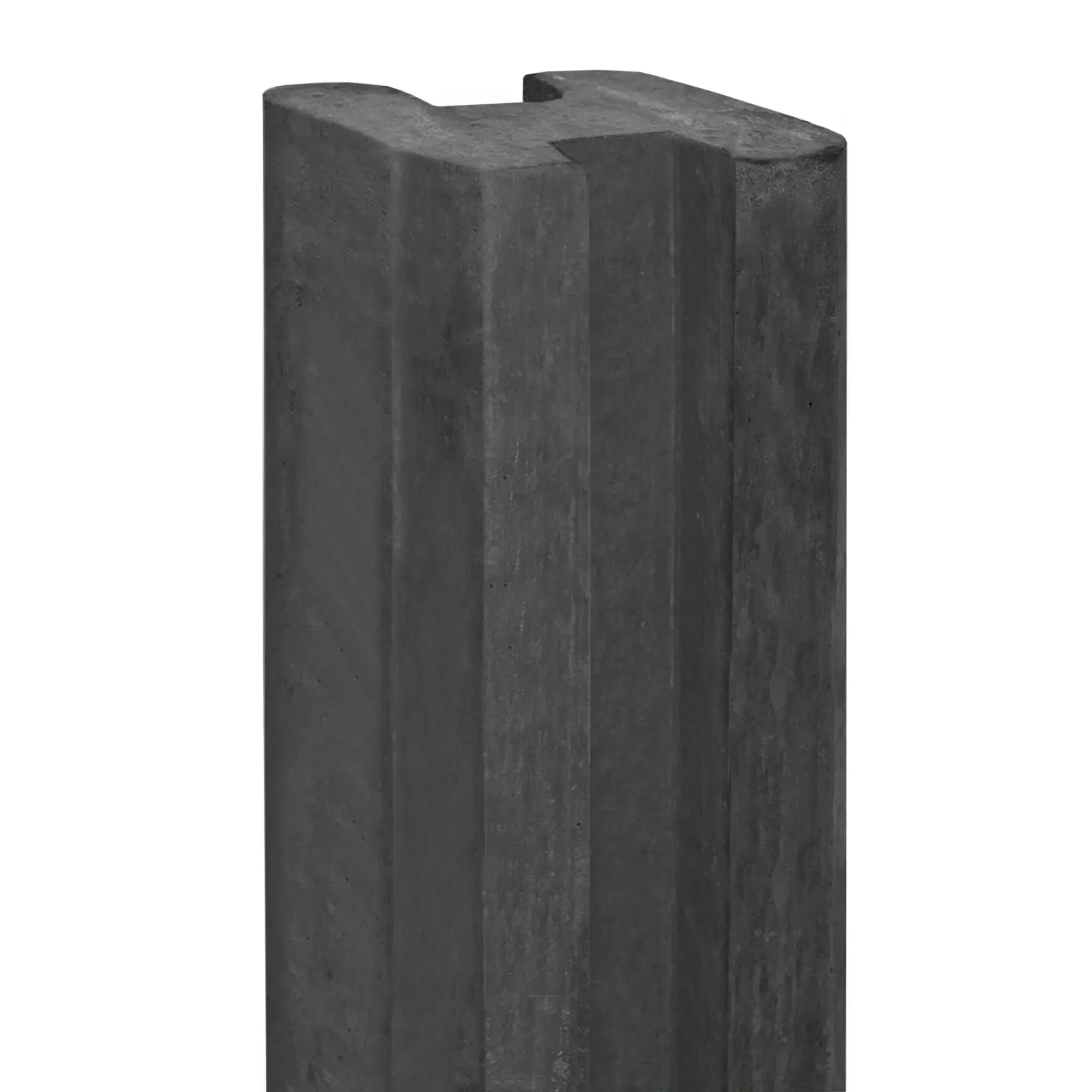 Berton©-sleufpaal Zaan antraciet vlakke kop hoekmodel met brede ondersleuf 10 x 10 x 275 cm