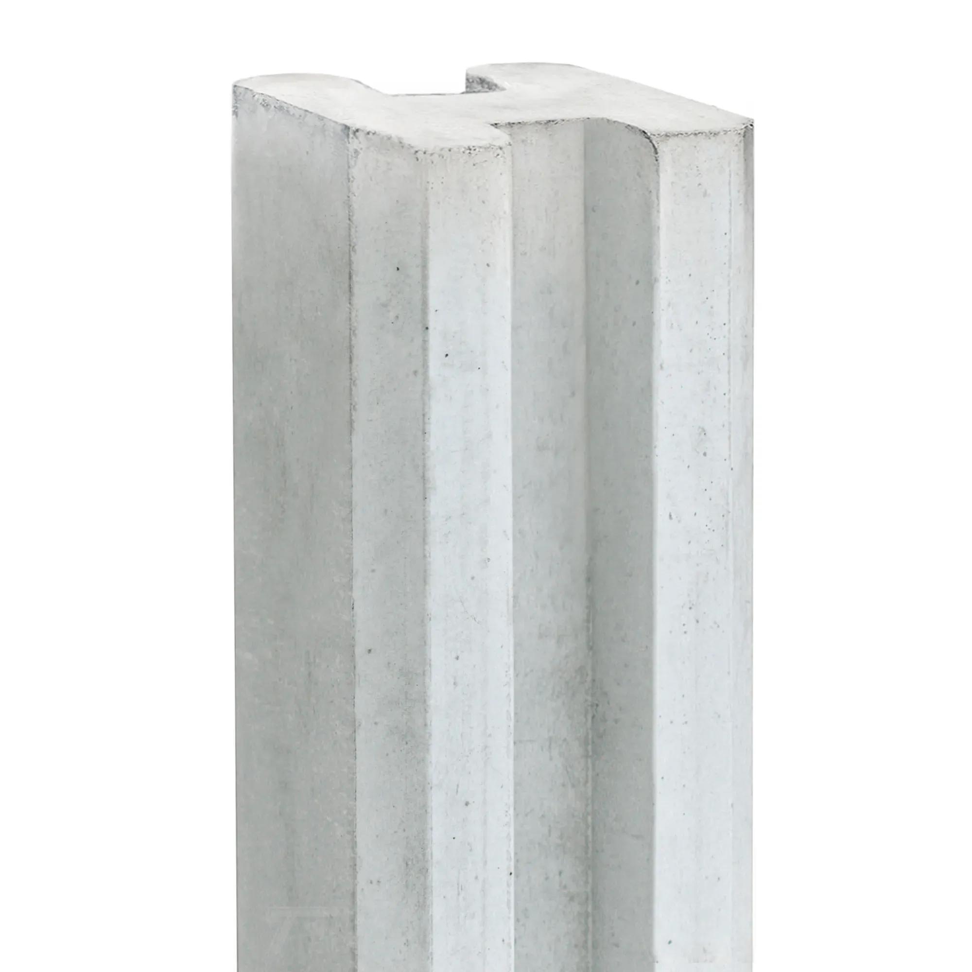 Berton©-sleufpaal Zaan wit/grijs vlakke kop hoekmodel met brede ondersleuf 10 x 10 x 275 cm