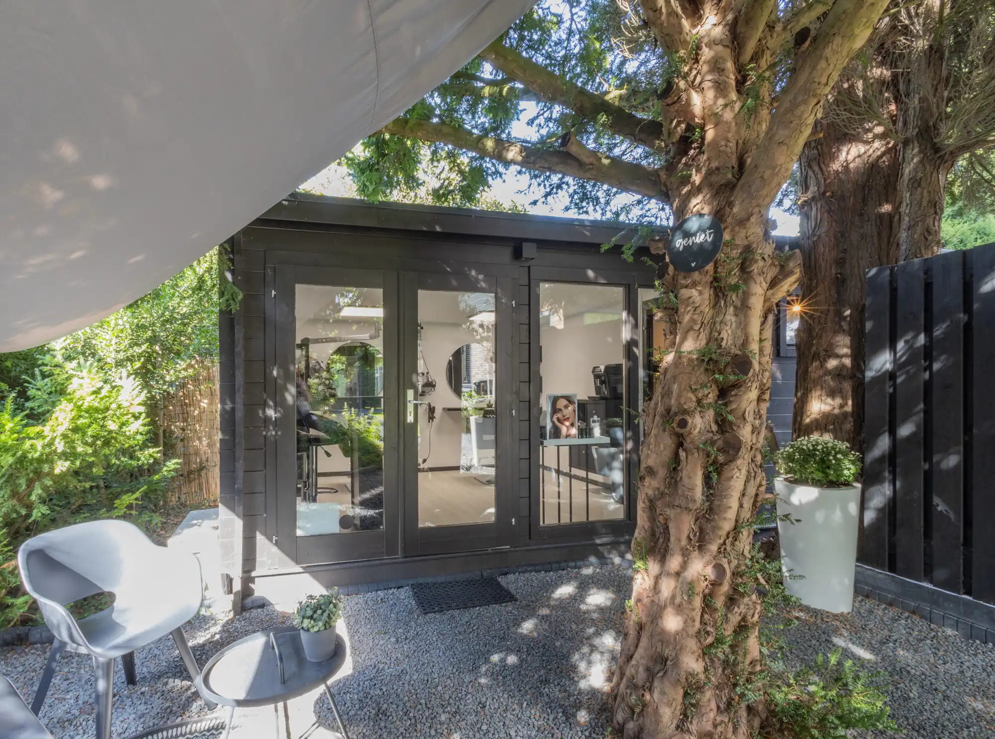 Blokhut - Tuinhuis Flow | lessenaarsdak | 40 mm | 595 x 400 x 223 cm | vuren - Afbeelding 3