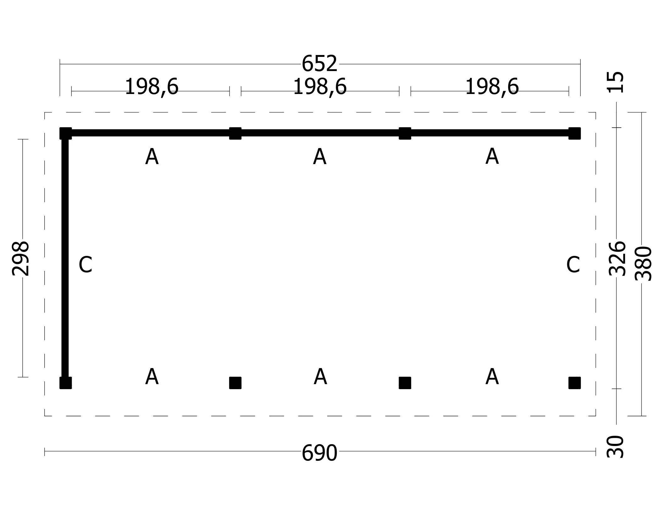 Oslo L type 6 douglas gedroogd potdekselplank 682 x 371 x 272 cm - Afbeelding 2