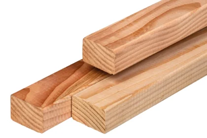 Douglas ligger, gedroogd, geschaafd, ronde hoeken 4.5 x 7 x 250 cm