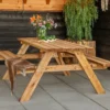 Picknicktafel Basis vuren gedroogd, grijs geïmpregneerd 180 x 163 x 76 cm - Afbeelding 3