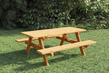 Picknicktafel Basis vuren gedroogd, bruin geïmpregneerd 180 x 163 x 76 cm
