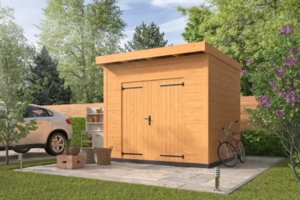 DHZ berging Almelo 300 x 300 cm incl. dubbele deur, horizontale wanden