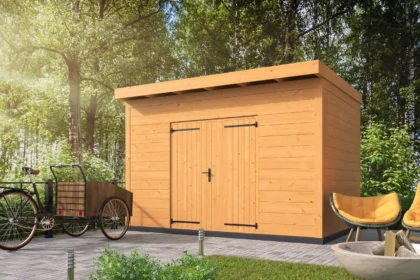 DHZ berging Enter 400 x 300 cm incl. dubbele deur, horizontale wanden