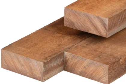 Hardhouten ligger, Angelim Vermelho, fijnbezaagd, scherpkantig 5 x 10 cm