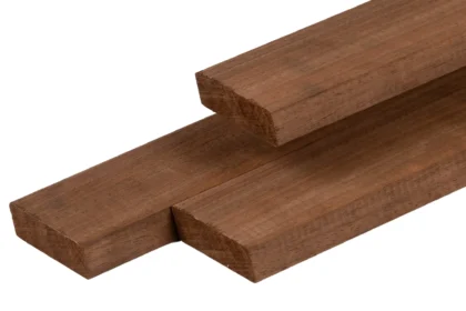 Thermoline ayous hardhout rhombus profiel thermisch gemodificeerd, geschaafd, 1.8 x 6.8 cm