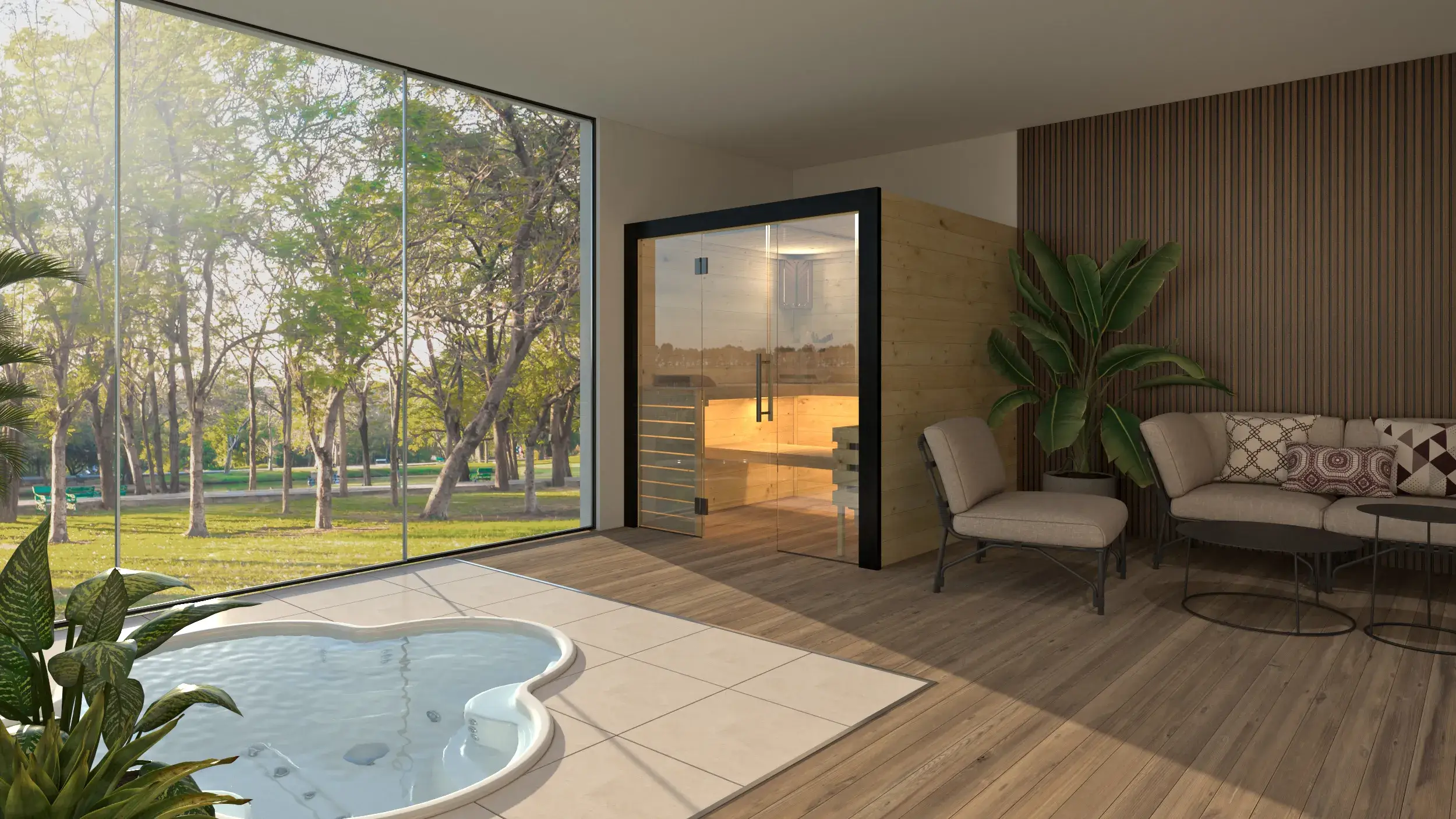 Binnensauna Family L | 196 x 189 cm