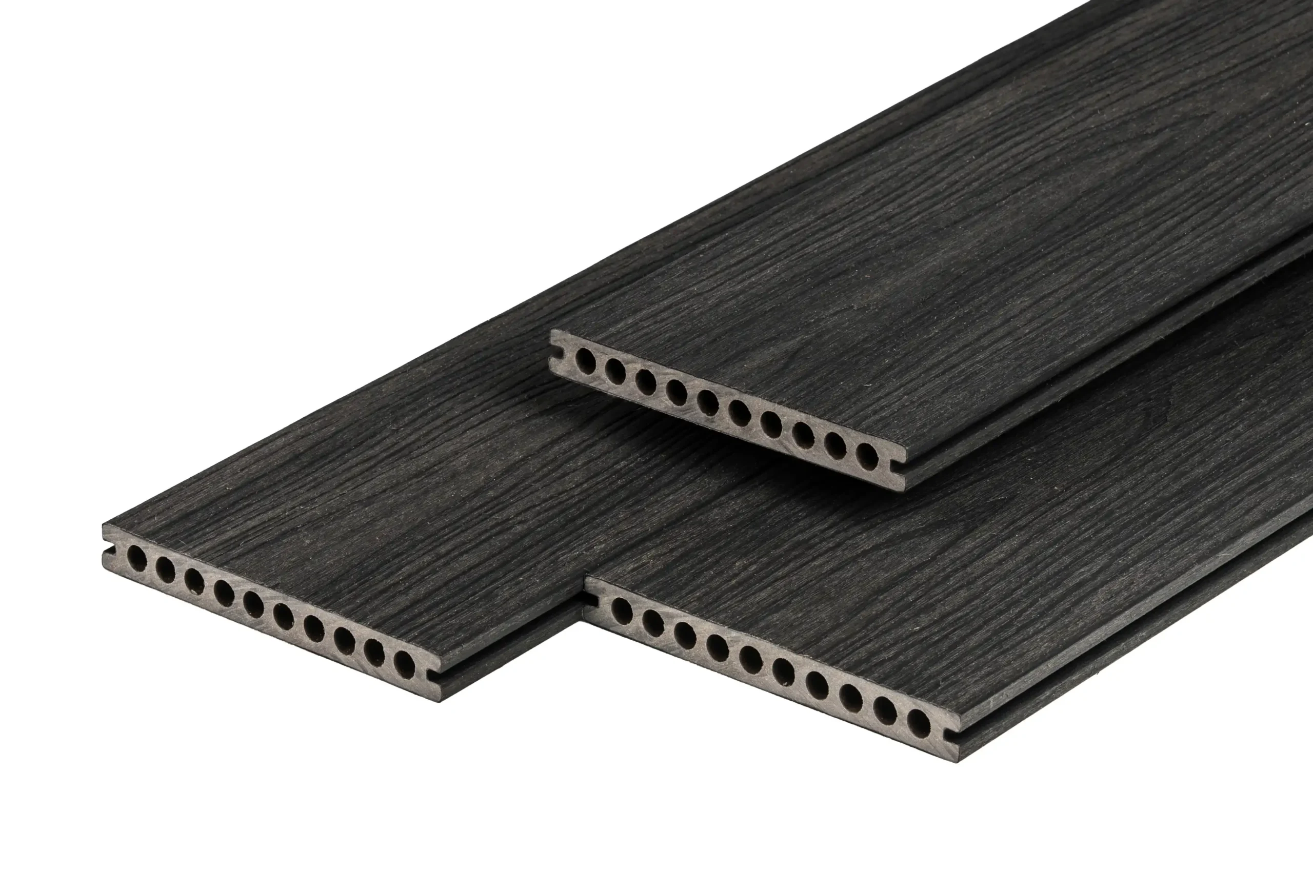 PuraShield composiet vlonderplank clipsysteem, semi-massief, Ebony Black, 2.3 x 21 cm