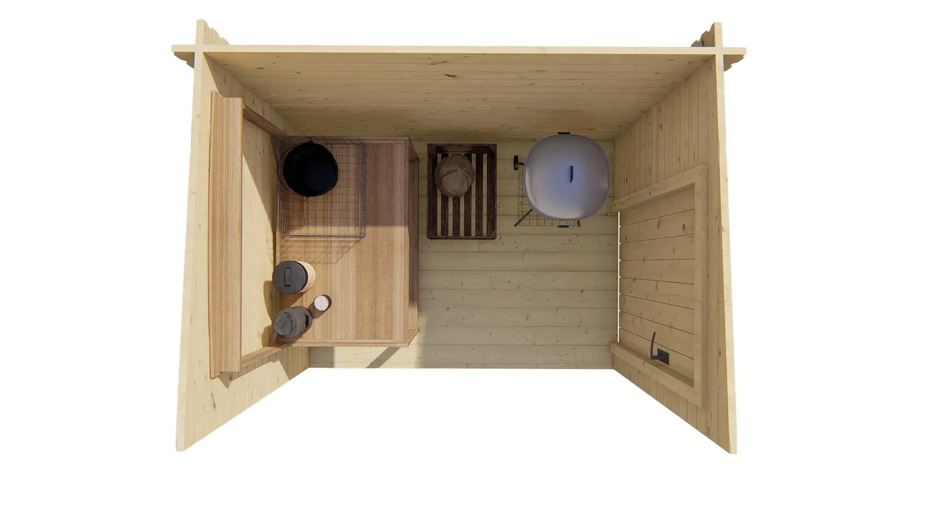 Blokhut - Tuinhuis Aanbouw | lessenaarsdak | 44 mm | 150 x 280 x 188 cm | vuren - Afbeelding 4