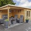 Blokhut - Tuinhuis Chappo | lessenaarsdak | 28 mm | 598 x 300 x 217 cm | vuren - Afbeelding 2