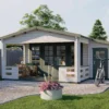 Blokhut - Tuinhuis Coventry | zadeldak | 58 mm | 590 x 340 x 263 cm | vuren - Afbeelding 2