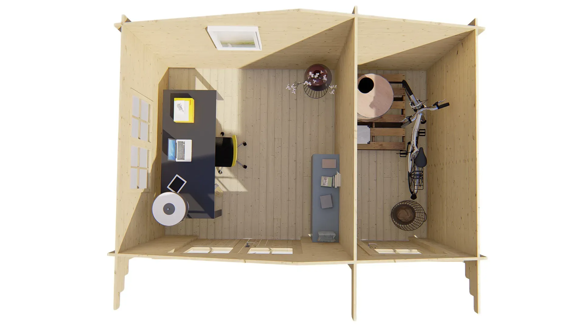 Blokhut - Tuinhuis Fraga | zadeldak | 34 mm | 450 x 300 x 250 cm | vuren - Afbeelding 4