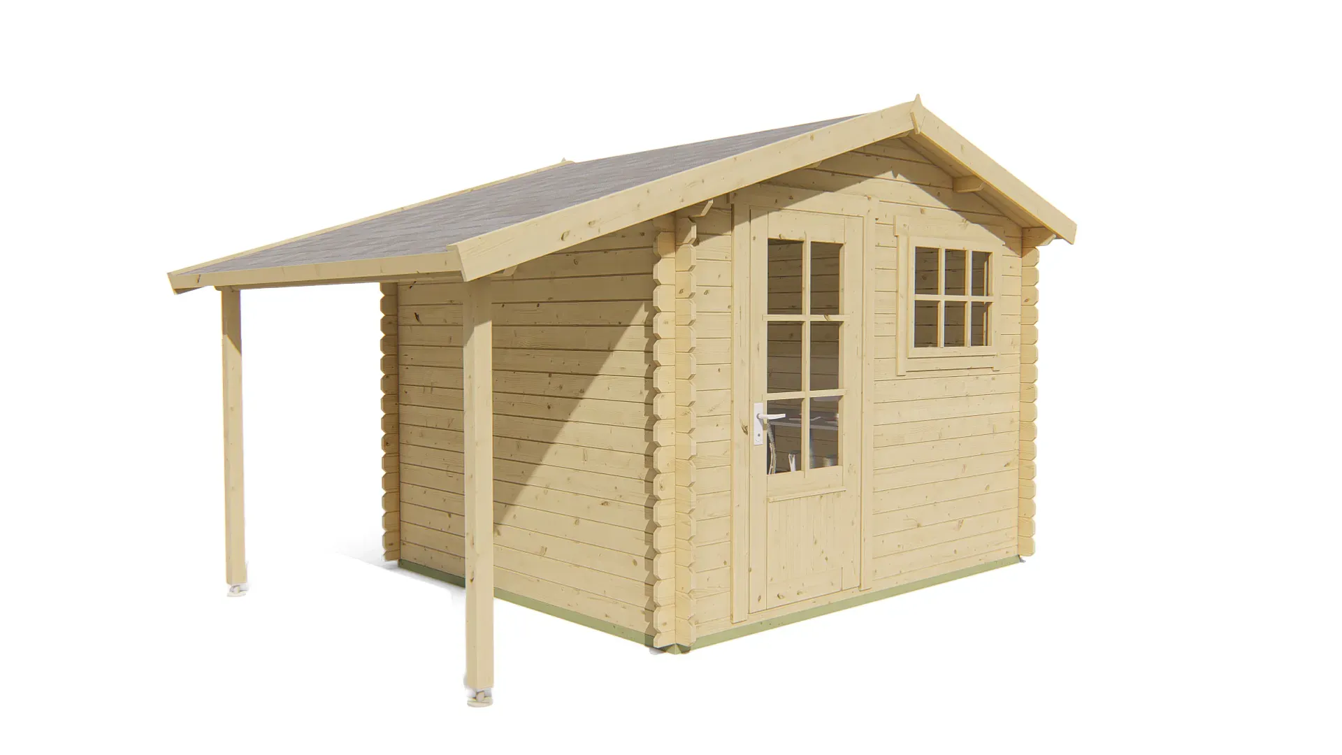 Blokhut - Tuinhuis Lars | zadeldak | 28 mm | 300 x 260 x 245 cm | vuren - Afbeelding 7