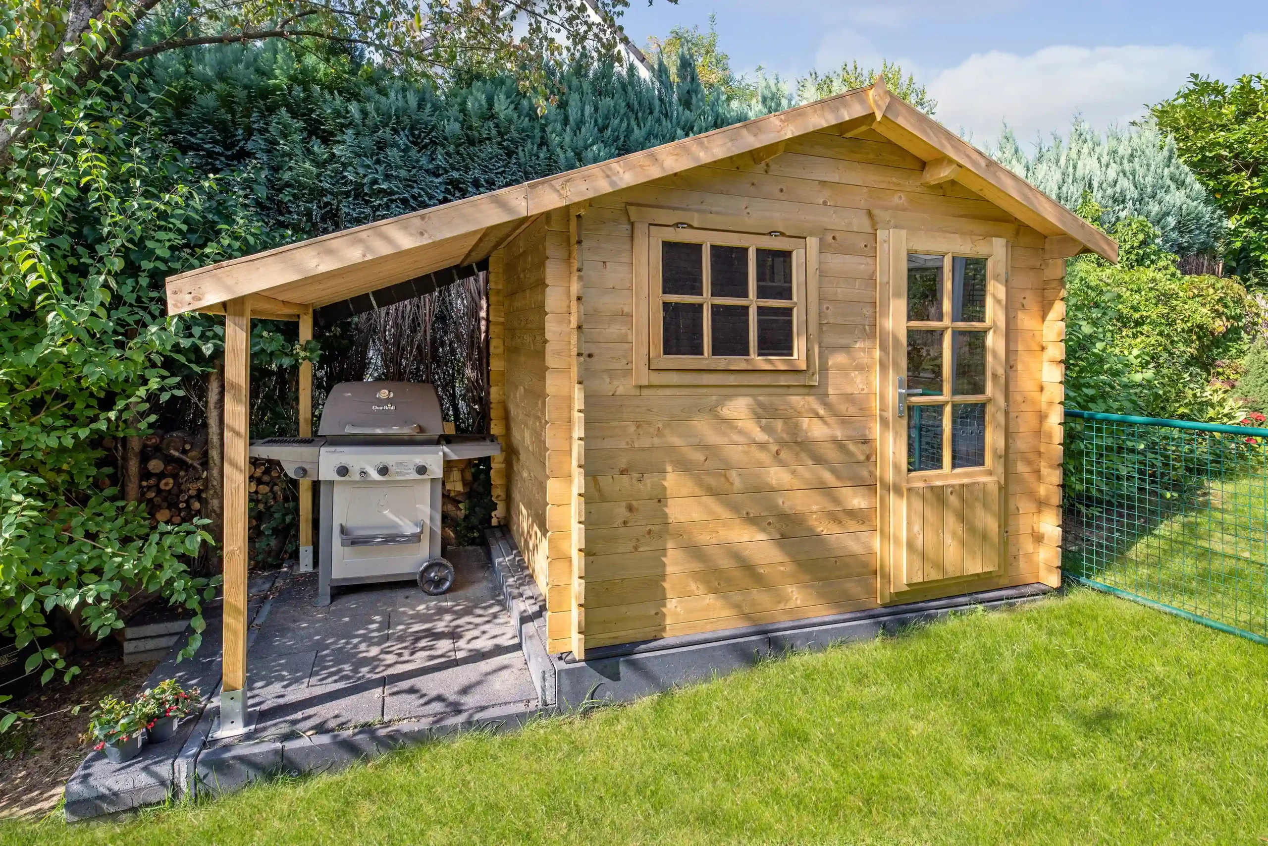 Blokhut - Tuinhuis Lars | zadeldak | 28 mm | 300 x 260 x 245 cm | vuren - Afbeelding 6