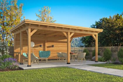 Platdak Odense XXL Samenstelling 2 Red Class Wood 650 x 450 x 266 cm