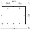 Hamar L Type 2 Douglas Gedroogd Potdekselplank 475 x 395 x 338 cm - Afbeelding 3