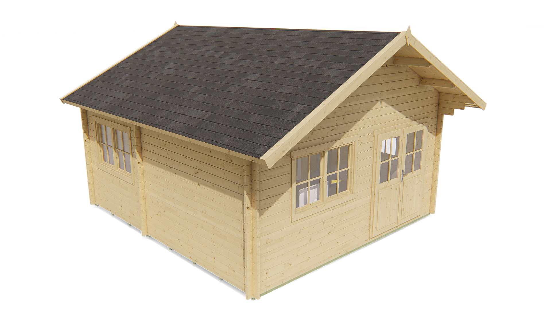 Blokhut - Tuinhuis Llanes | zadeldak | 44 mm | 490 x 530 x 358 cm | vuren - Afbeelding 5