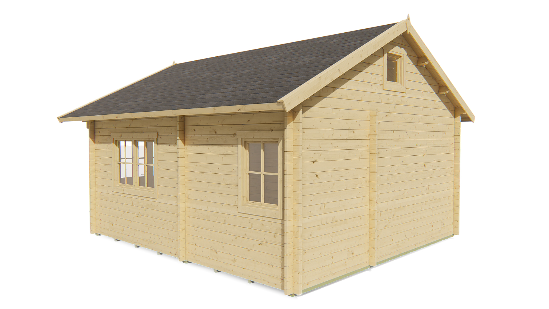 Blokhut - Tuinhuis Llanes | zadeldak | 44 mm | 490 x 530 x 358 cm | vuren - Afbeelding 2