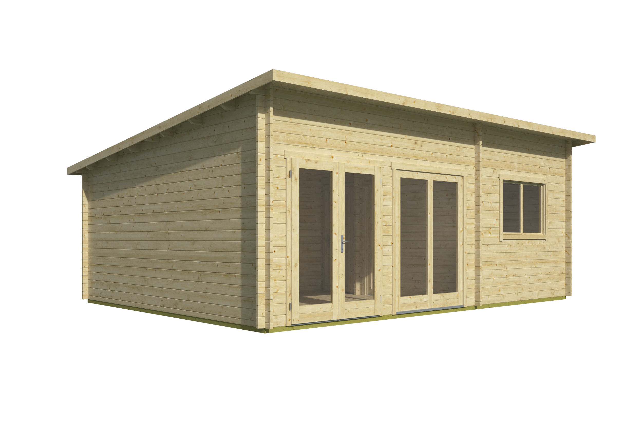 Blokhut - Tuinhuis Moderna | lessenaarsdak | 44 mm | 702 x 532 x | vuren - Afbeelding 3