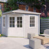 Blokhut - Tuinhuis Riina | puntdak | 58 mm | 306 x 306 x 254 cm | vuren | onbehandeld - Afbeelding 6