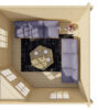 Blokhut - Tuinhuis Riina | puntdak | 58 mm | 306 x 306 x 254 cm | vuren | onbehandeld - Afbeelding 5