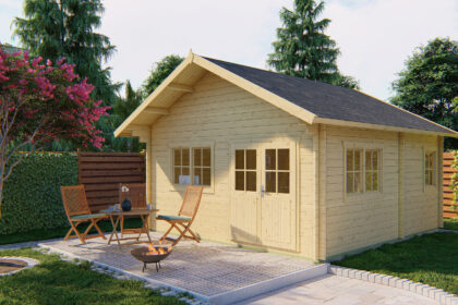 Blokhut - Tuinhuis Llanes | zadeldak | 44 mm | 490 x 530 x 358 cm | vuren