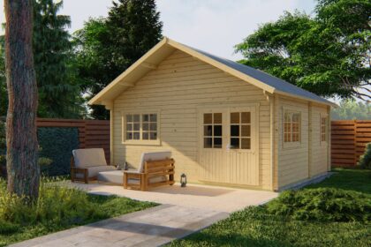 Blokhut - Tuinhuis Big Llanes | zadeldak | 44 mm | 590 x 530 x 358 cm | vuren