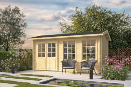 Blokhut - Tuinhuis Shannon | zadeldak | 40 mm | 450 x 250 x 239 cm | vuren