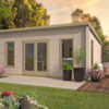 Blokhut - Tuinhuis Calpe | lessenaarsdak | 44 mm | 595 x 480 x 270 cm | vuren | onbehandeld - Afbeelding 3