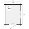 Blokhut - Tuinhuis Samuel | plat dak | 40 mm | 200 x 250 x 240 cm | vuren | onbehandeld - Afbeelding 2