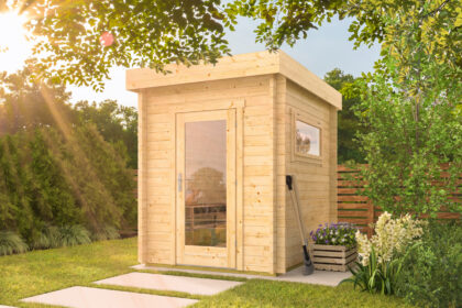 Blokhut - Tuinhuis Samuel | plat dak | 40 mm | 200 x 250 x 240 cm | vuren | onbehandeld