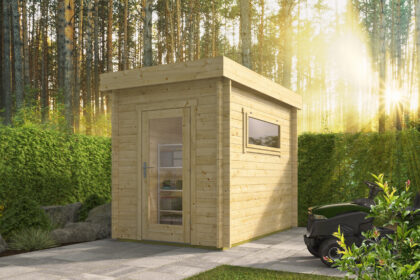 Blokhut - Tuinhuis Will | plat dak | 40 mm | 200 x 300 x 240 cm | vuren | onbehandeld