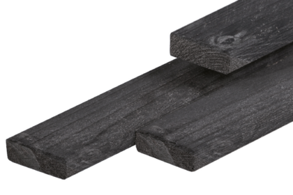 Douglas regel, zwart geïmpregneerd, ongedroogd, fijnbezaagd, scherpkantig, 2.1 x 4.5 x 300 cm