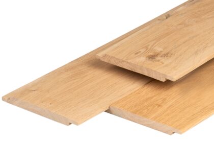 Eiken halfhouts rabat gedroogd, geschaafd, 1.8 x 18 cm
